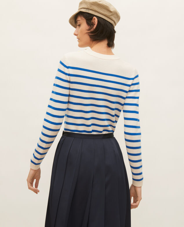 MADDY - Jersey marinero de lana merina Stripes princess blue gardenia