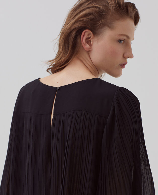 Blusa fluida plisada H091 black beauty