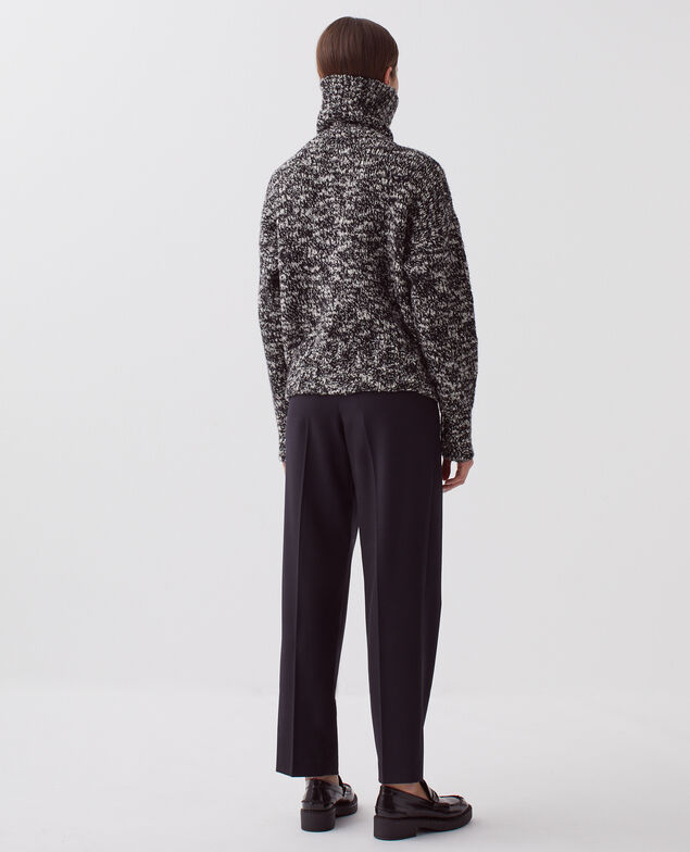 Jersey con cuello de cremallera I099 boucle blk/white