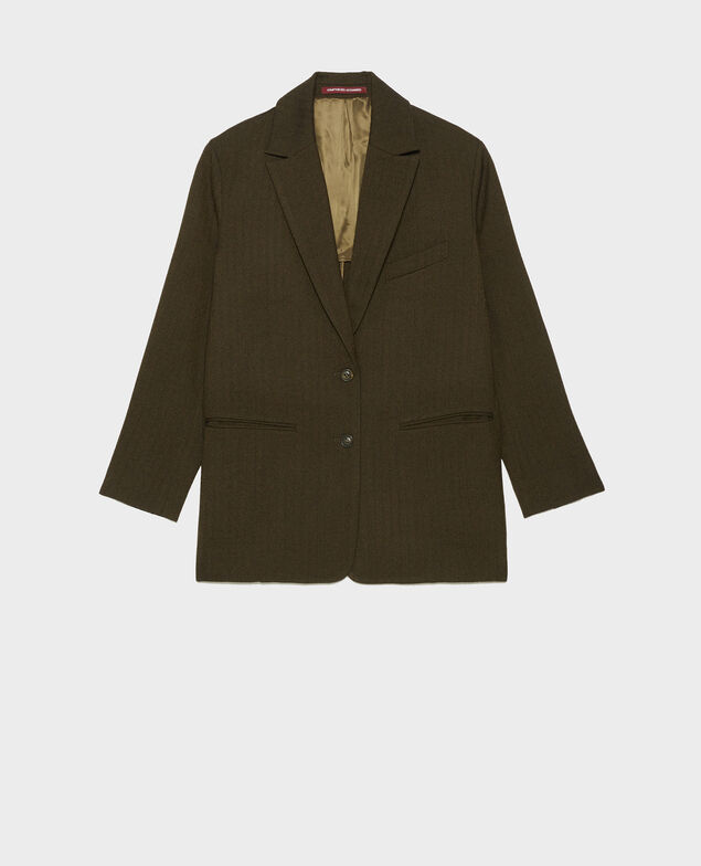 Blazer masculino de lana con 2 botones Military green