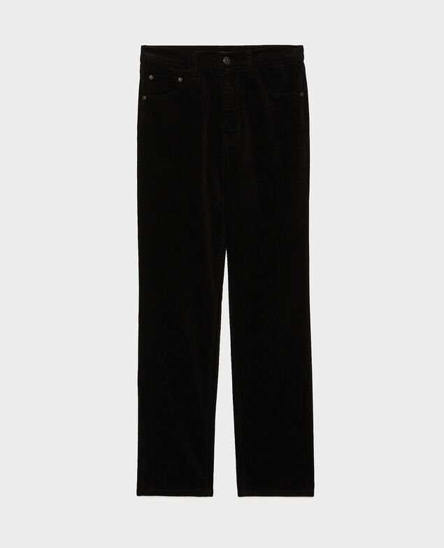 SLIM STRAIGHT - Jeans rectos de terciopelo liso 5 bolsillos Black beauty
