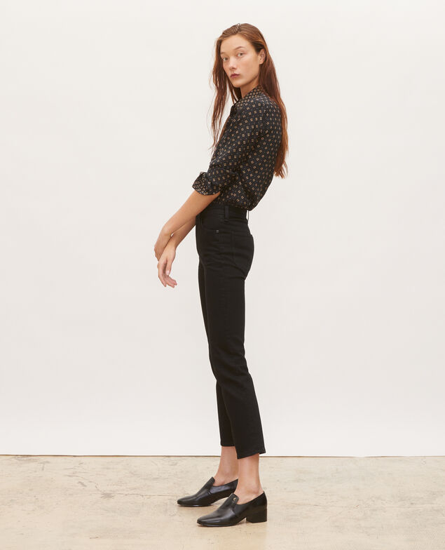 SLIM HIGH RISE - Jeans cropped 5 bolsillos Noir denim