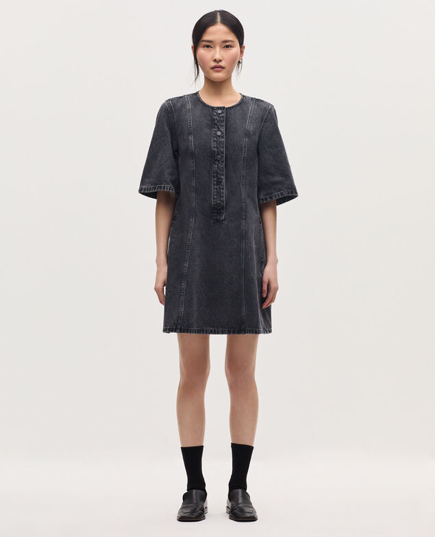 Vestido corto de algodón K081 dark gray