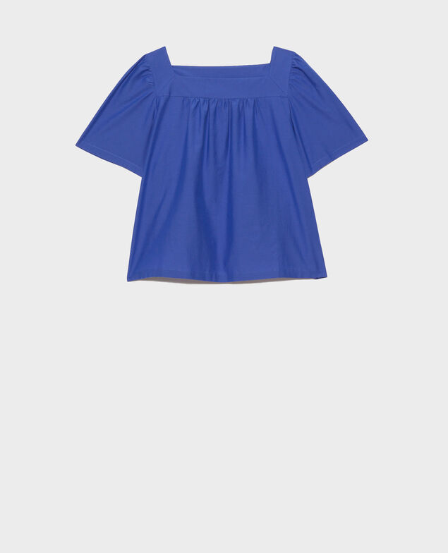 Top de seda y algodón Royal blue