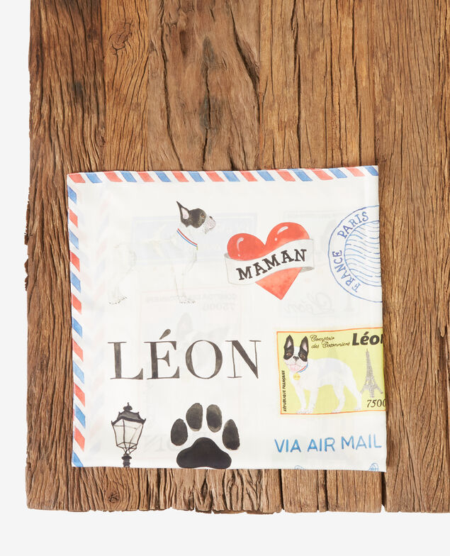 Pañuelo de seda Léon Off white