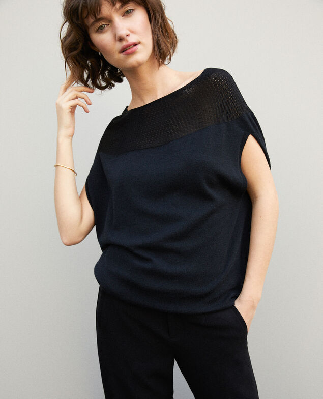 Jersey  wholegarment forma globo Noir