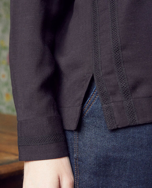 Blusa con bordado Noir