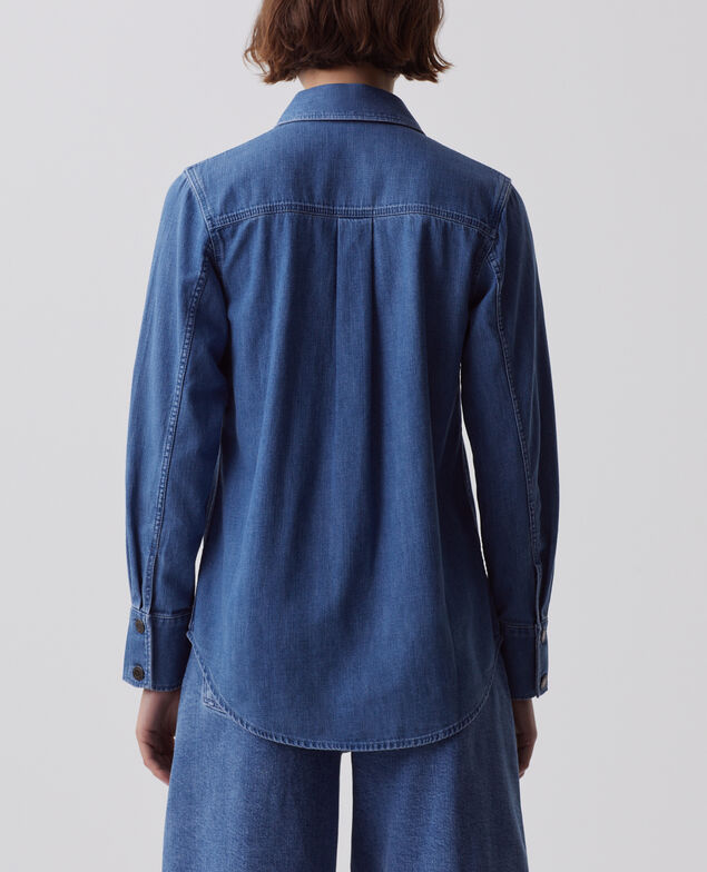 Camisa en denim de algodón J621 light blue
