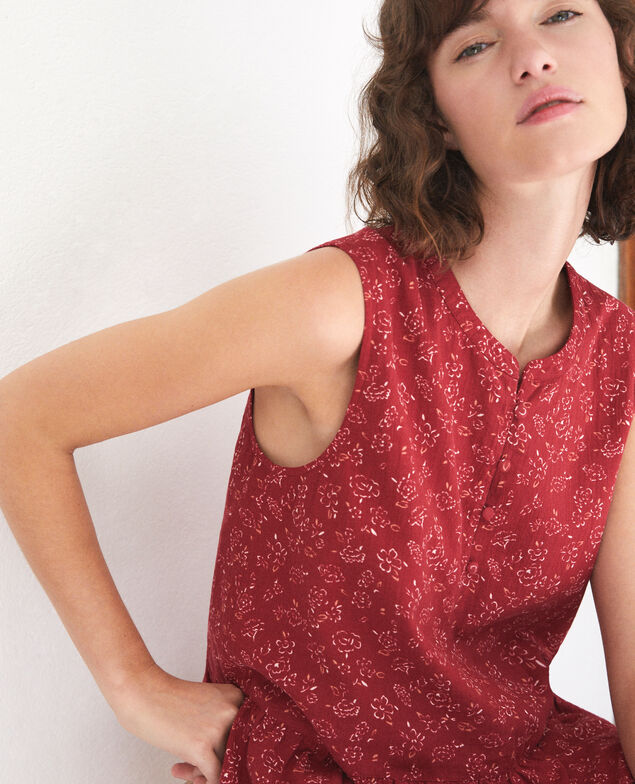 Blusa sin mangas Rojo