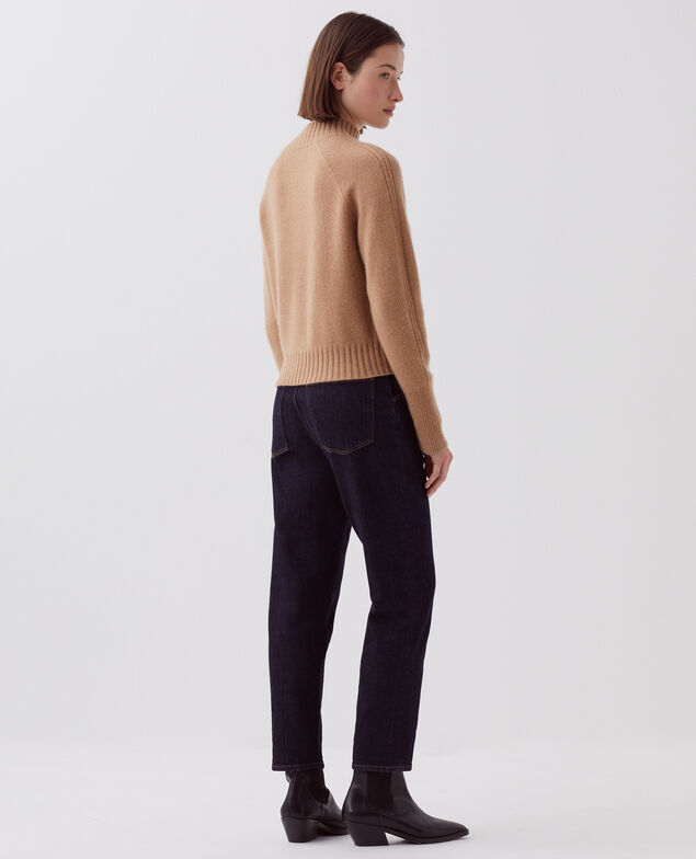 Jersey de cachemir con cuello alto I321 camel