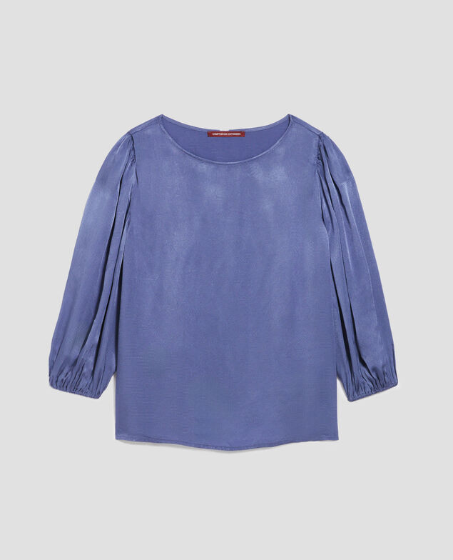 Blusa fluida de manga 3/4 I640 gray blue