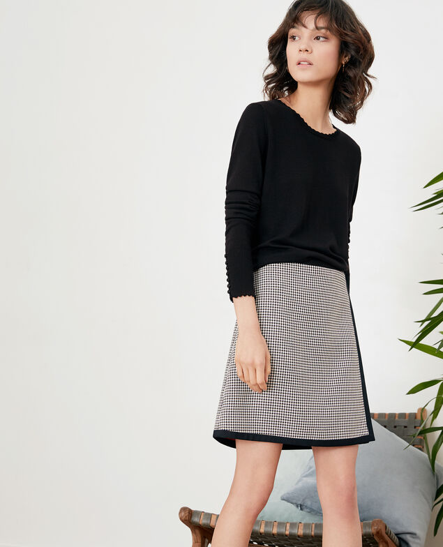Falda de jacquard pata de gallo Red