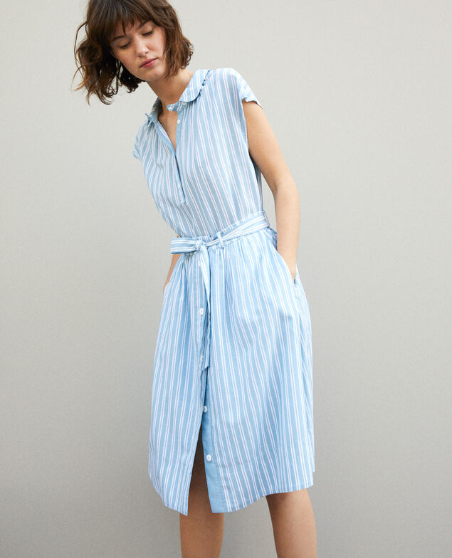 Camisa con cuello redondo Adriatic/off white stripes