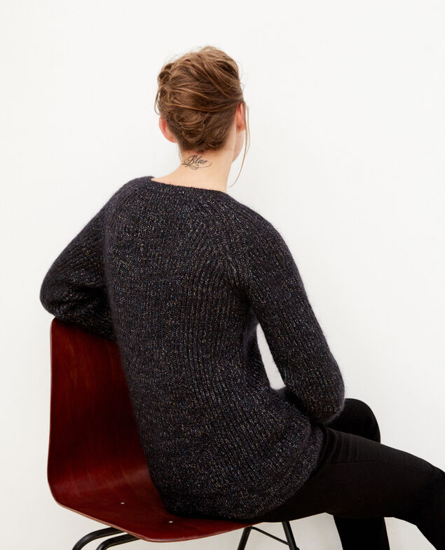 Jersey con mohair y lúrex Negro