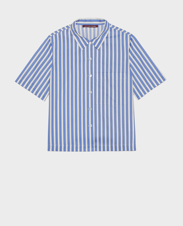 Camisa de algodón Stripes light grey persian jewel