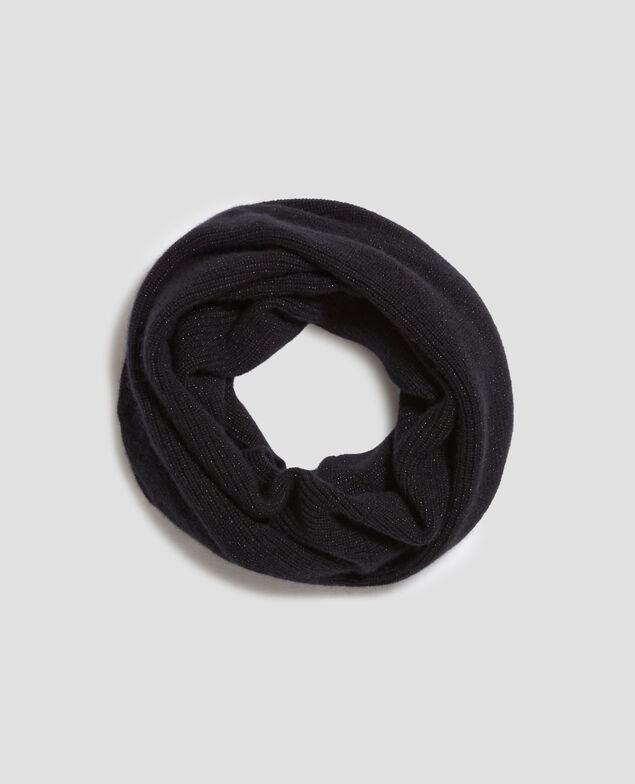 Bufanda tubular de cachemir mezclado H099 black lurex