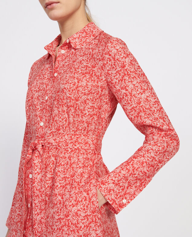Vestido Feuillage fiery red