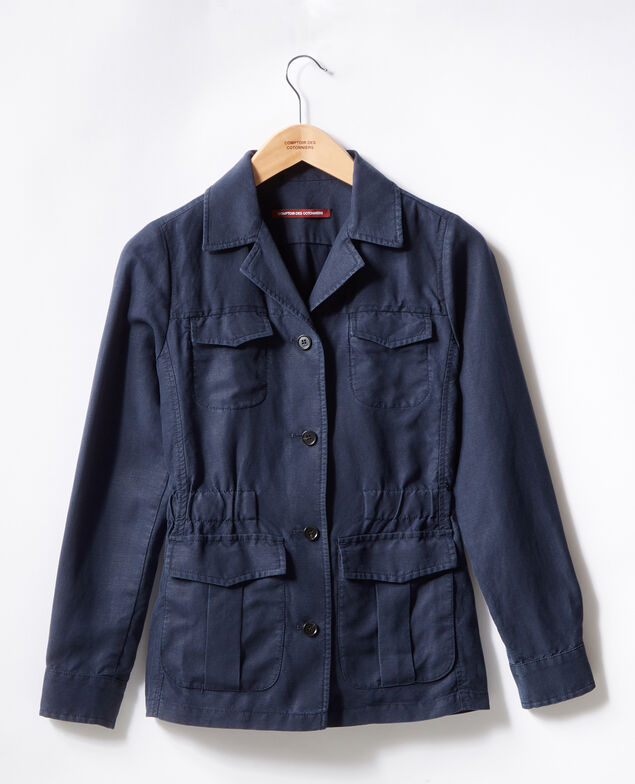 Chaqueta sahariana con lino Marine