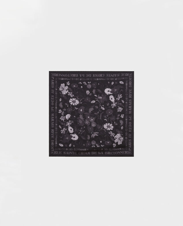 Foulard cuadrado de seda Black beauty