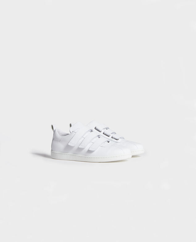 Sneakers de cuero con tiras de velcro Optical white