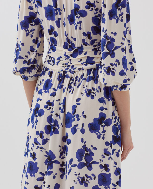 Vestido largo fluido I302 floral white