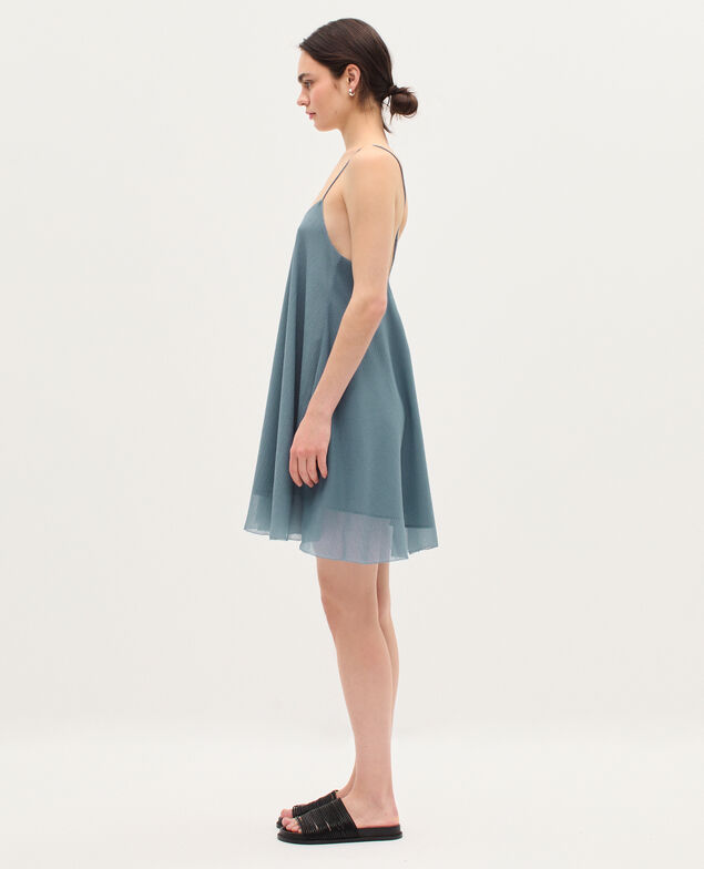 Vestido corto de muselina  K631 blue lake