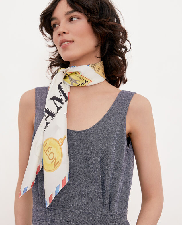 Pañuelo de seda Léon Off white