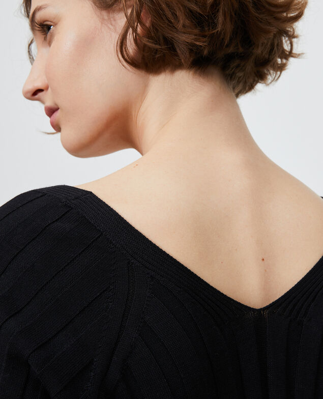 Jersey de punto canalé 3D Black beauty