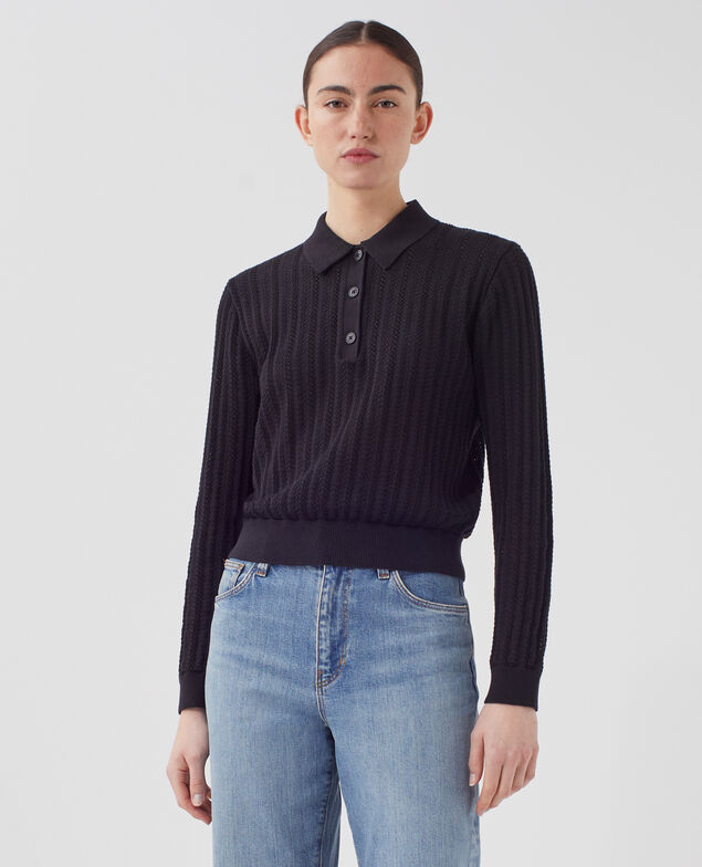 Jersey cuello polo de algodón U090 black