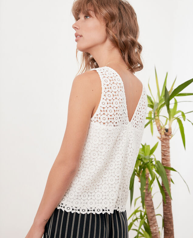 Top con bordado inglés Off white