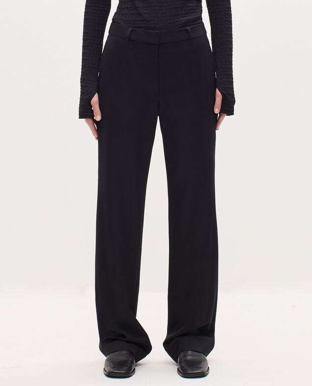 Pantalón recto de lana H091 black beauty