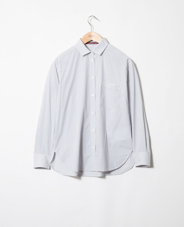 Camisa rayada de algodón Ss navy
