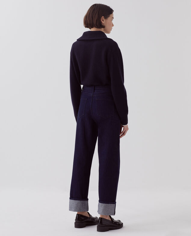Jeans regular con vuelta ancha U690 navy