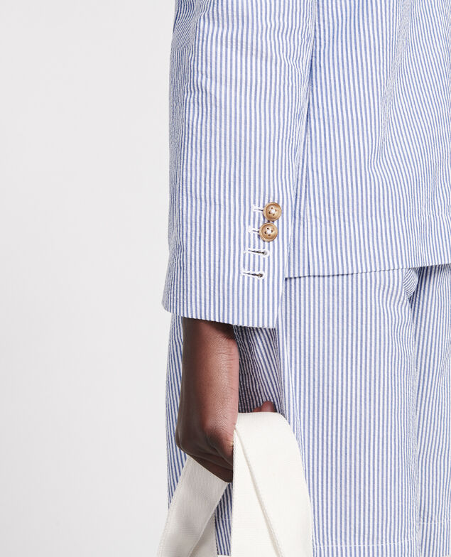 Blazer de algodón Seersucker stripes