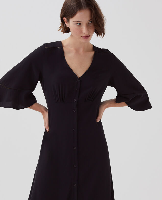 LUDIVINE - Vestido largo fluido H091 black beauty