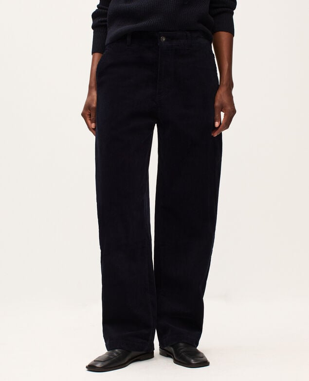 Pantalón barrel de pana U690 navy