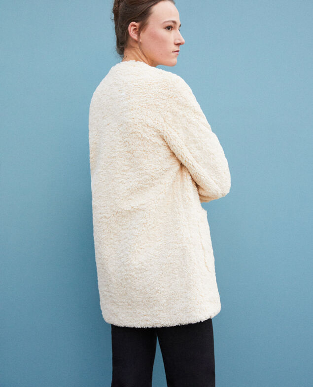 Abrigo piel sintética Off white