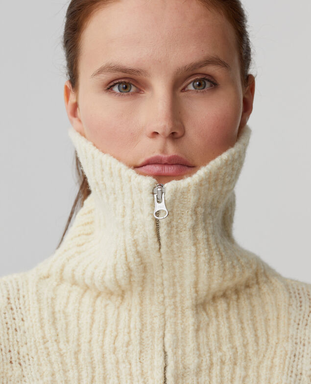 Jersey con cuello de cremallera I010 glass green beige