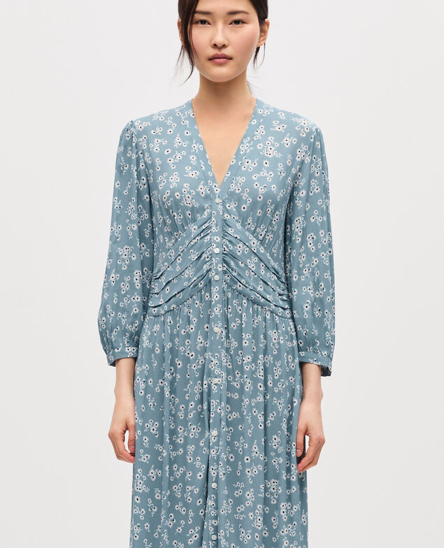 Vestido largo fluido K610 daisy blue