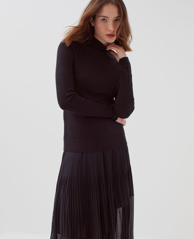 Jersey ajustado de lana merino H091 black beauty