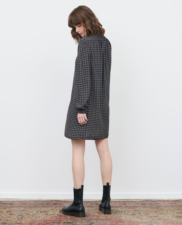 Vestido corto con fruncidos Cravate green