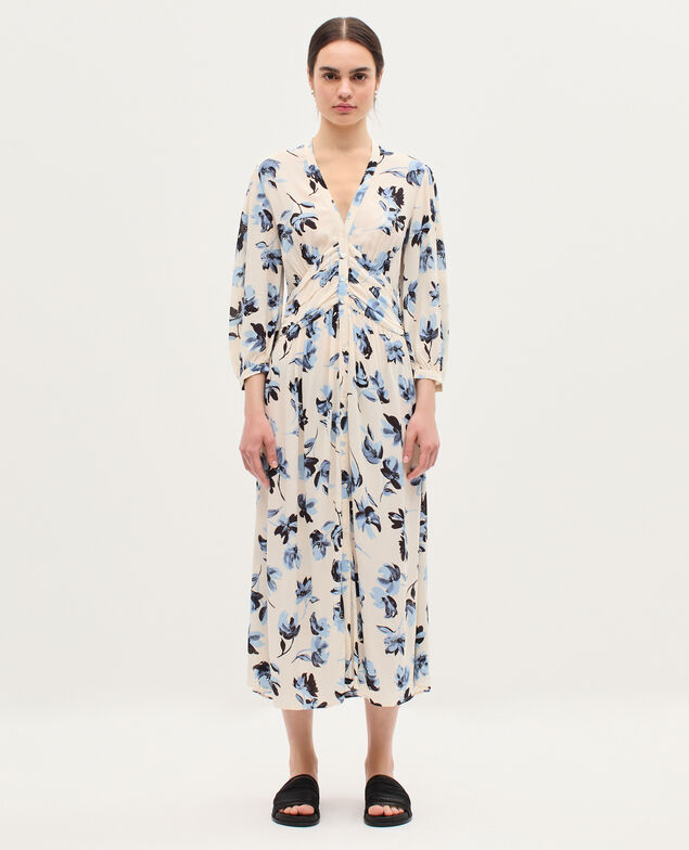 Vestido largo fluido K620 lily blue