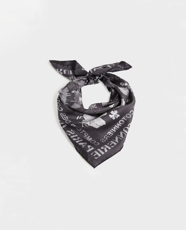 Foulard cuadrado de seda Black beauty