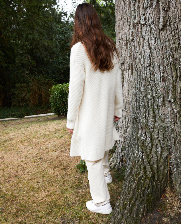 Jersey de punto canalé Off white
