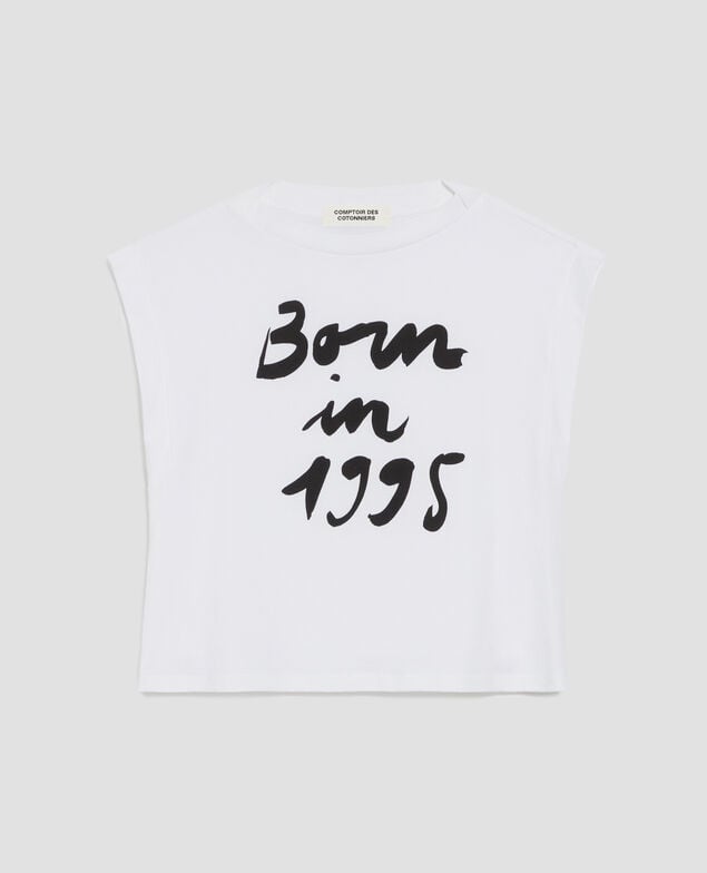 Camiseta corte caja de algodón J000 white base 95