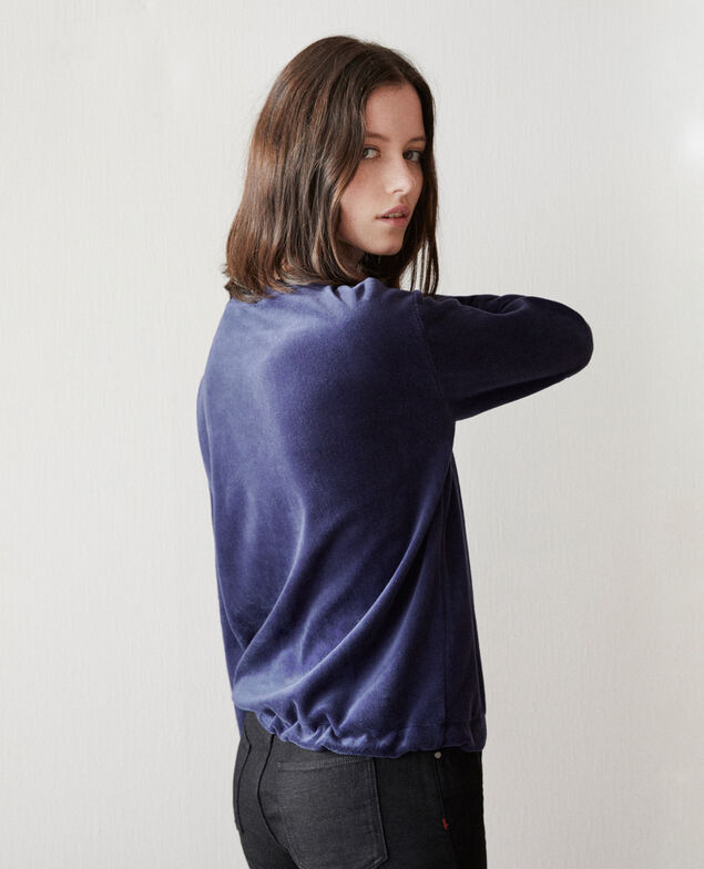 Sudadera de terciopelo Medieval blue