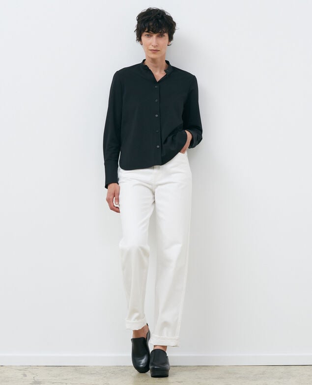 Camisa cuello mao Black beauty