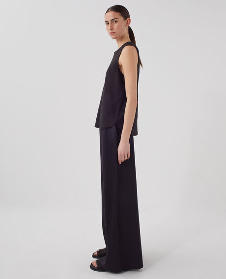 MARCELLE - Camiseta de lino sin mangas H091 black beauty