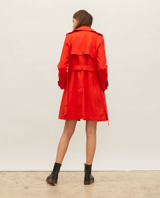 CATHERINE - Trench icónico de algodón Fiery red