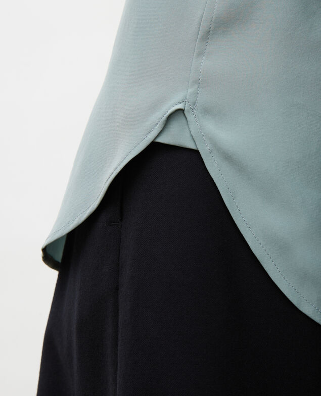  Camisa masculina de seda con manga larga Chinois green